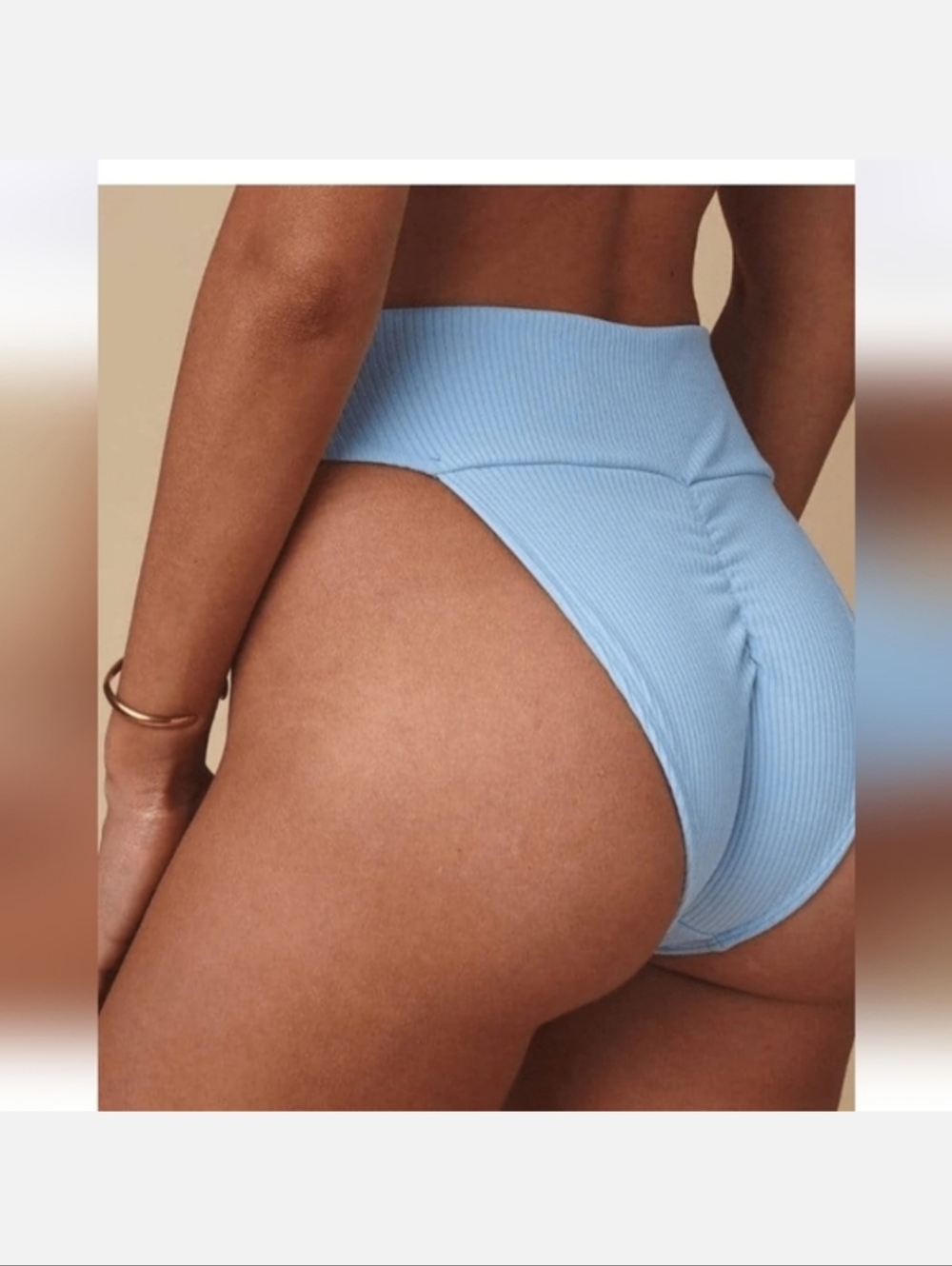 Montce Pale Blue Ribbed Underwire Bikini Set - Picture 6 of 8